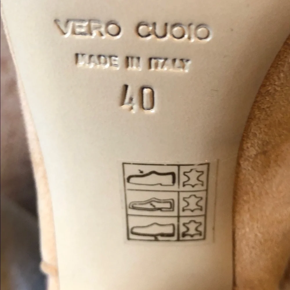 Club Monaco Mireva Suede Lace-up Open Toe Block Heel Sandals Tan Sz. 40